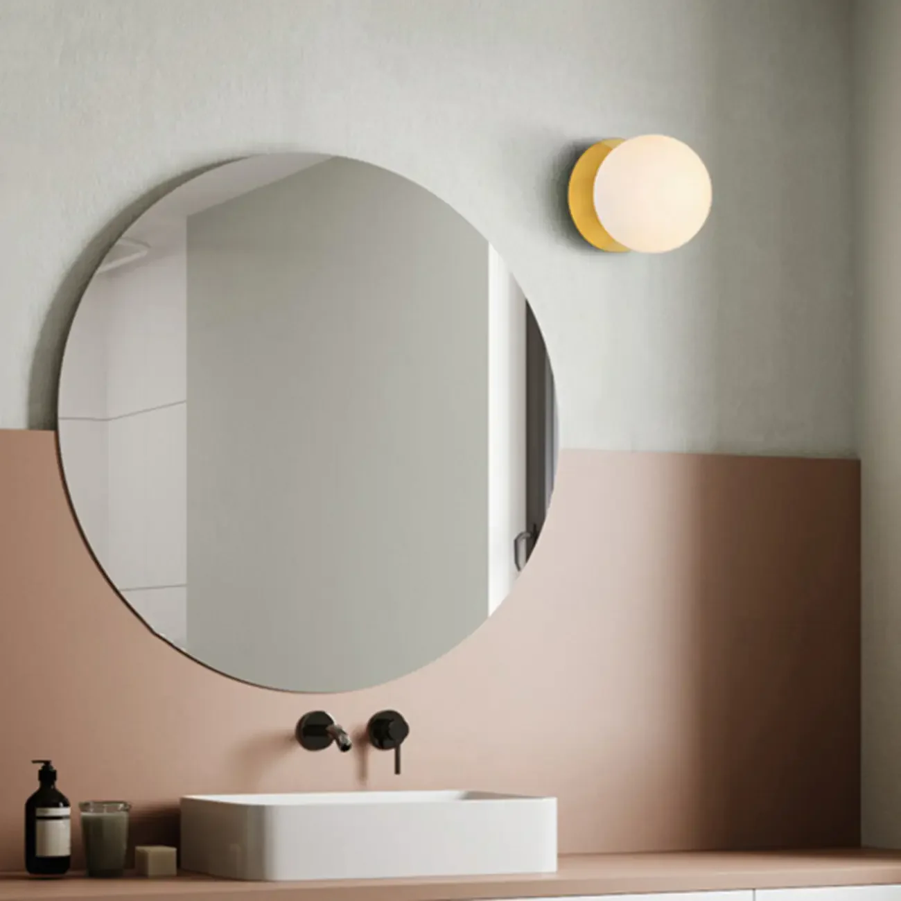 Modern Frosted Glass White Globe Round Wall Sconce