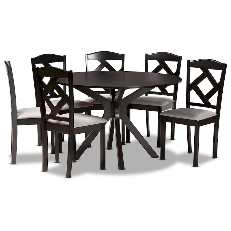 Carlin Modern and Transitional 7-Piece Wood Dining Set
