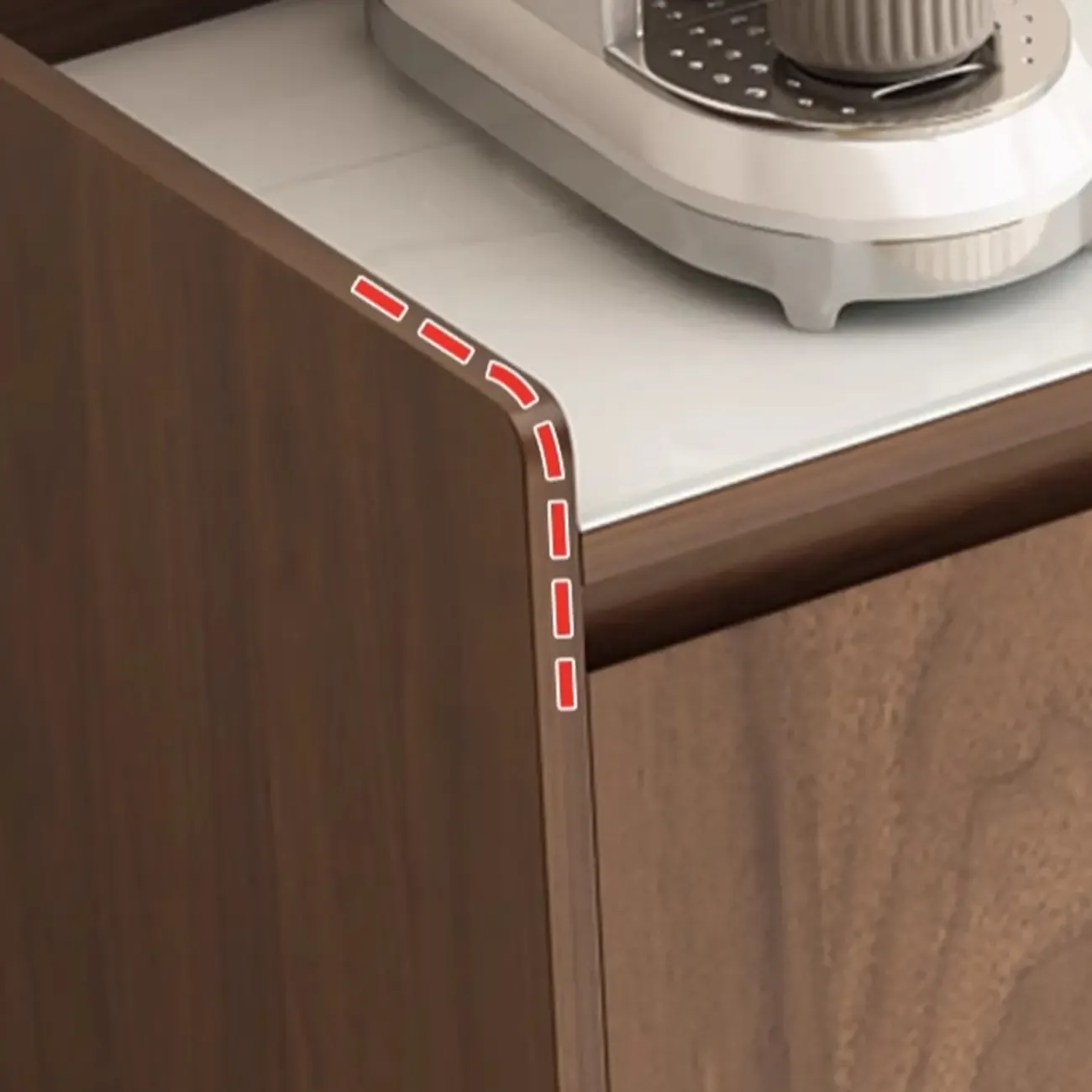 Modern Wood Sideboard with Glass Countertop