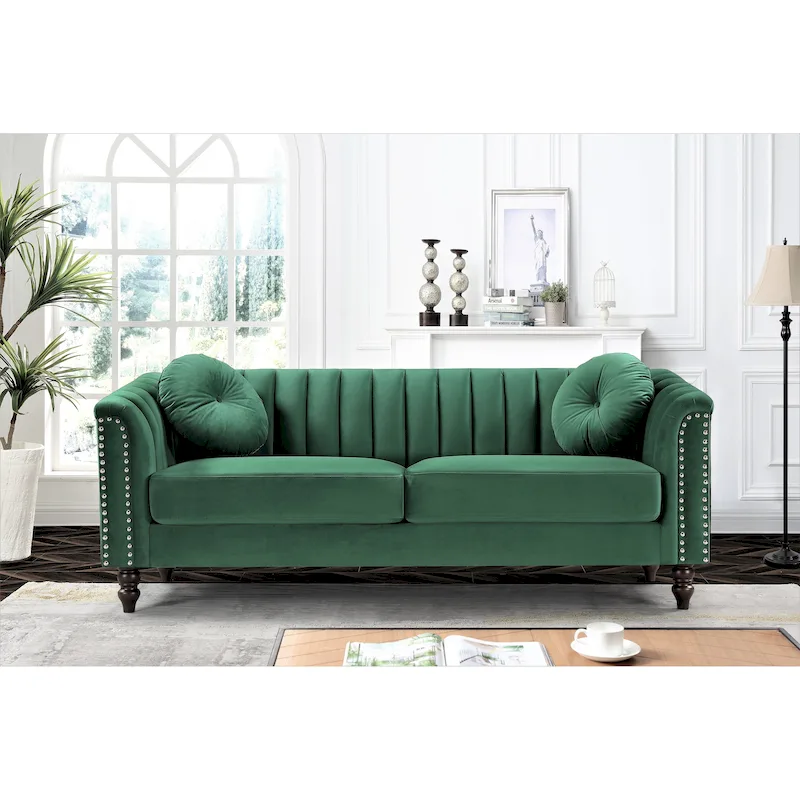 Hills Tufted Back Nailhead 75.2 Sofa