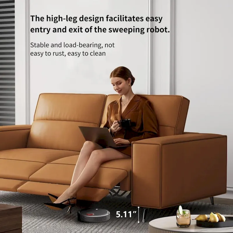 76.77 Modern Leather Recliner Sofa, Power Reclining, Adjustable, Ergonomic Design, Living Room Furniture