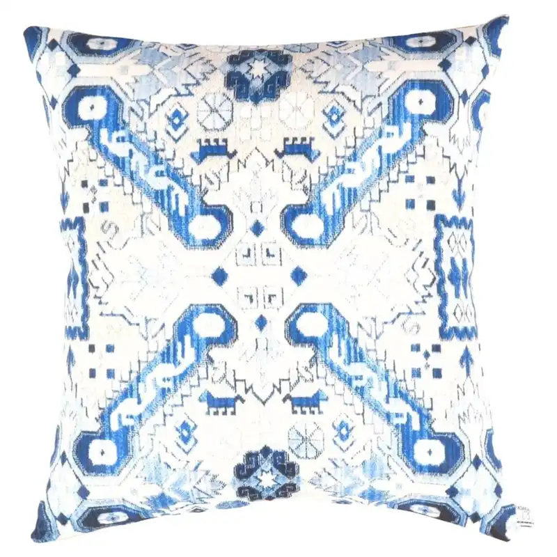 Pasargad Light Blue Silk Turkish Pillow 16  x 16  - 1' x 1'
