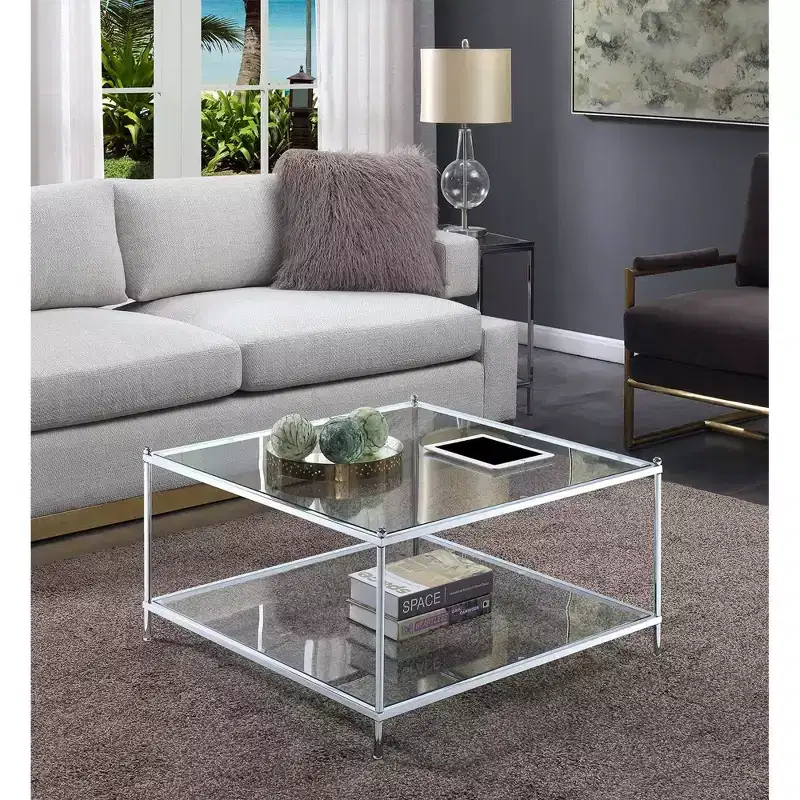Royal Crest Square Coffee Table Chrome - Breighton Home