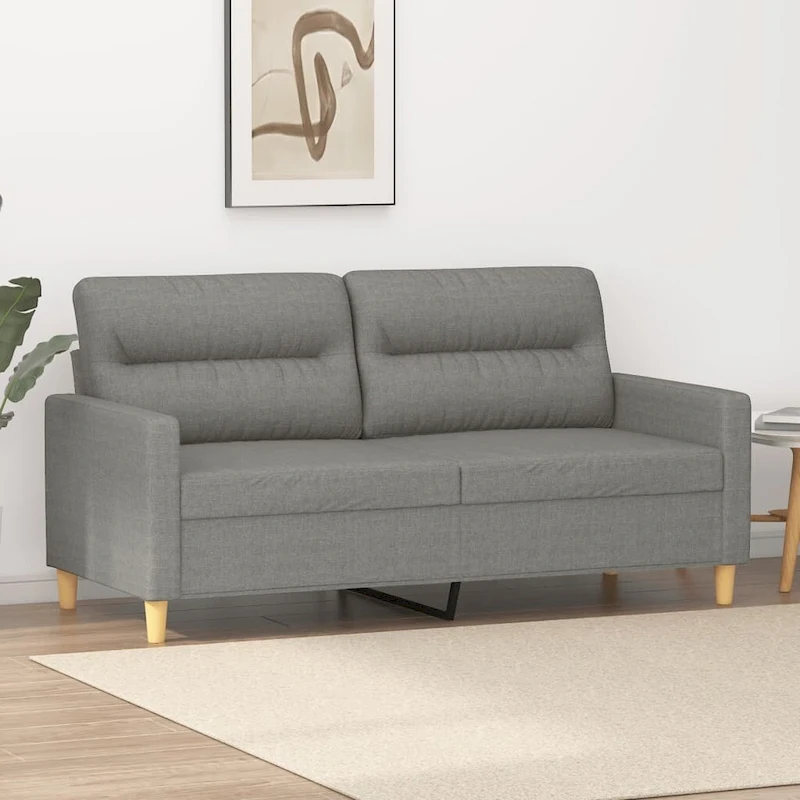 vidaXL 2-Seater Sofa Dark Gray 55.1