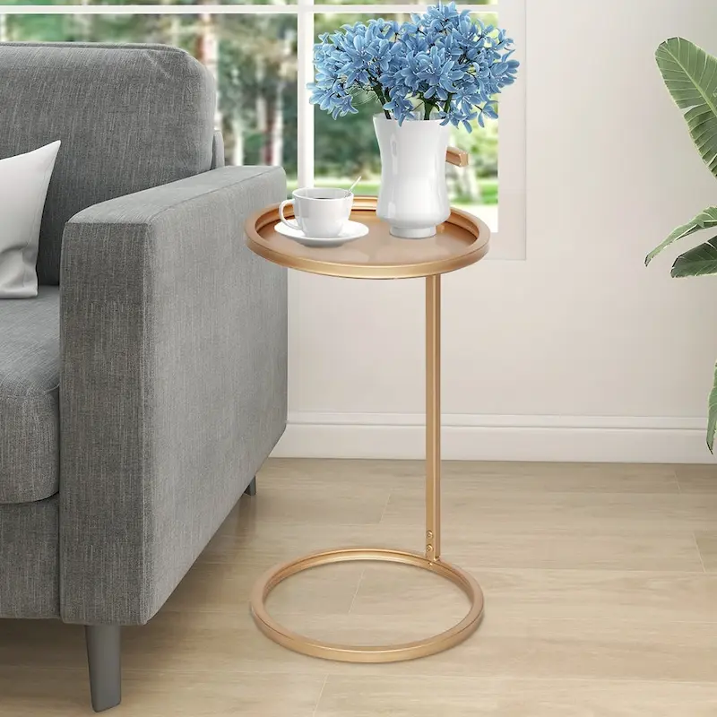 Round Metal Accent Table & C Table
