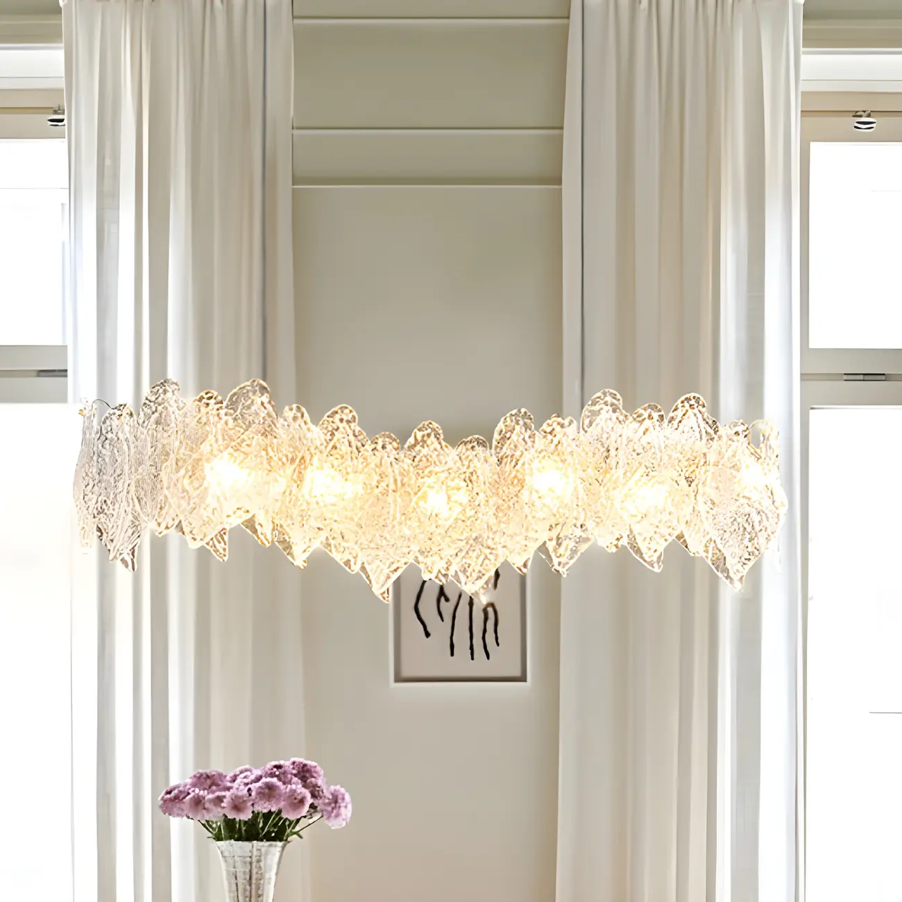 Modern Gold Glass Adjustable Kitchen Island Pendant Light