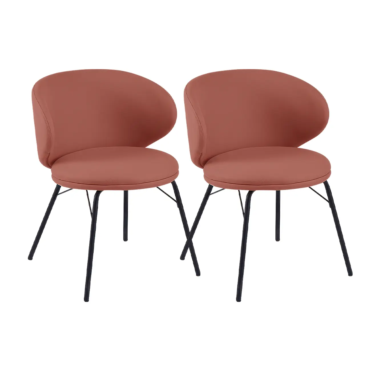 Modern Leathaire Upholstered Metal Leg Dining Chair