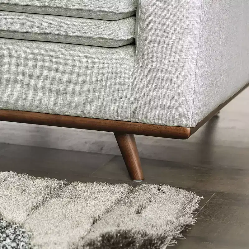 HOMES: Inside + Out Gubera 82" Mid-Century Sofa Cotton Linen Blend Upholstery with Feather Blend Cushions