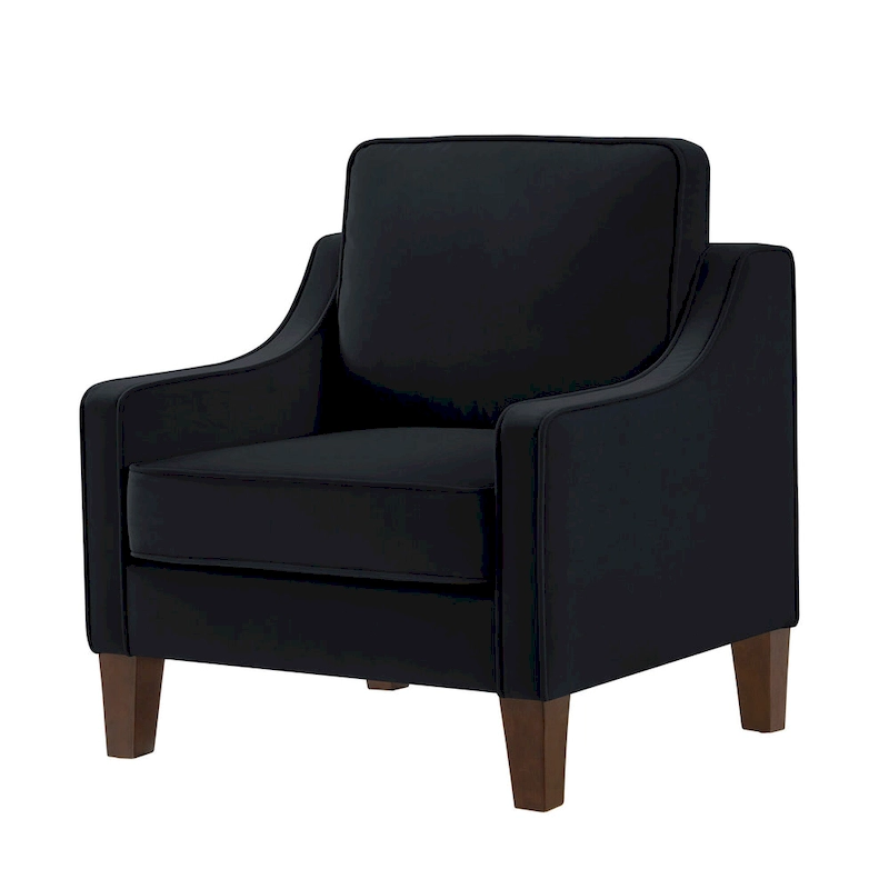 Modern Velvet Upholstered Accent Chair Single Sofa Armchair