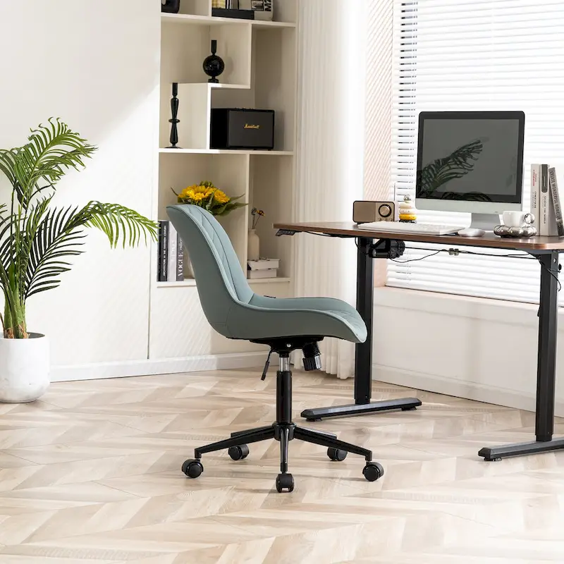 Armless Home Office Desk Chairs with Wheels Rolling Task Chair