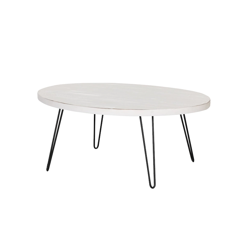 Raffles 44  Wood Oval Cocktail Table
