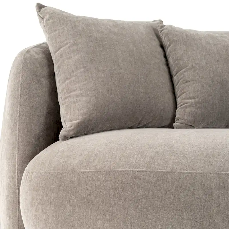 Sagebrook Home Neutral Modern 4 Seat Rectangle Curved Sofa - 117 x 49 x 31