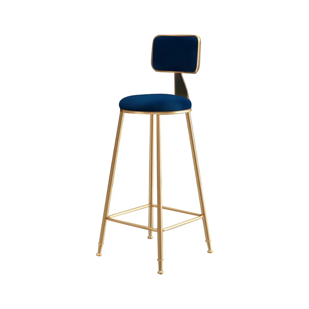 Round Velvet Upholstered Counter Bar Stools