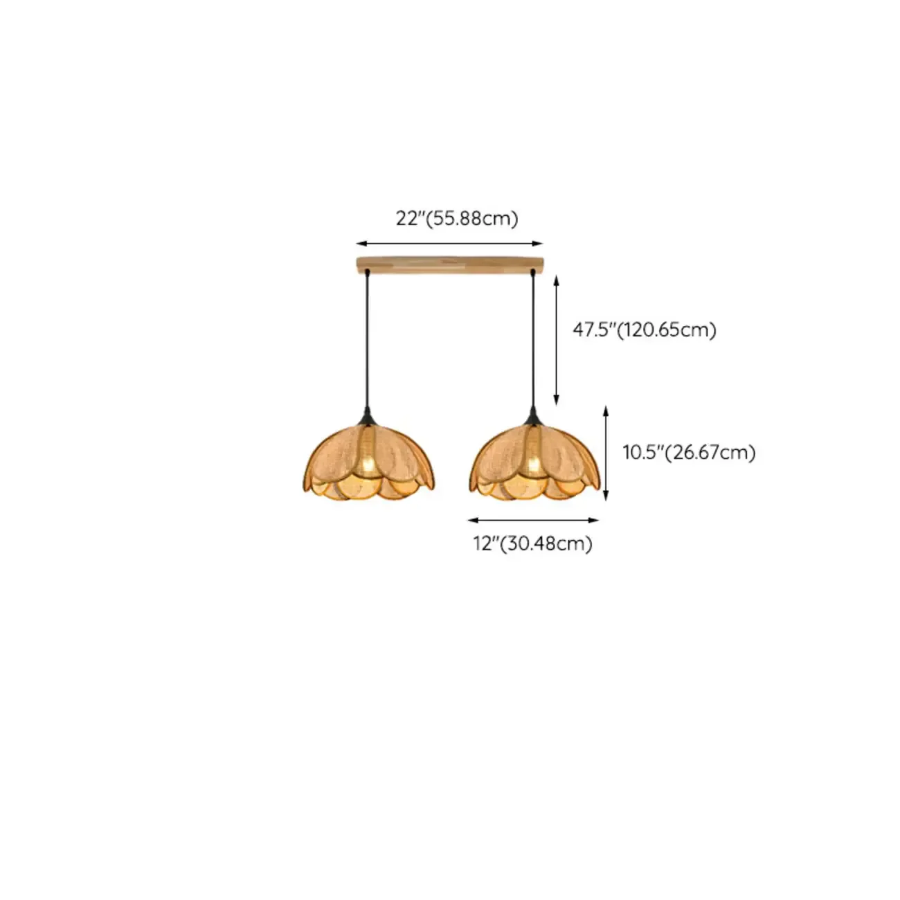 Modern Rattan Geometric Island Pendant Light