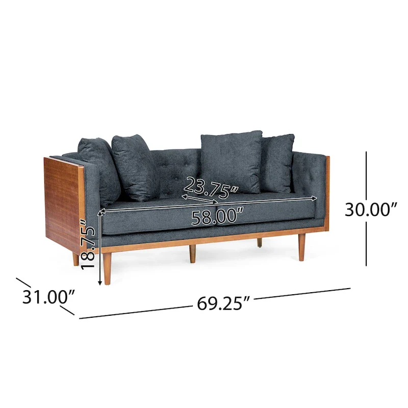 Tufted Loveseat with Accent Pillows