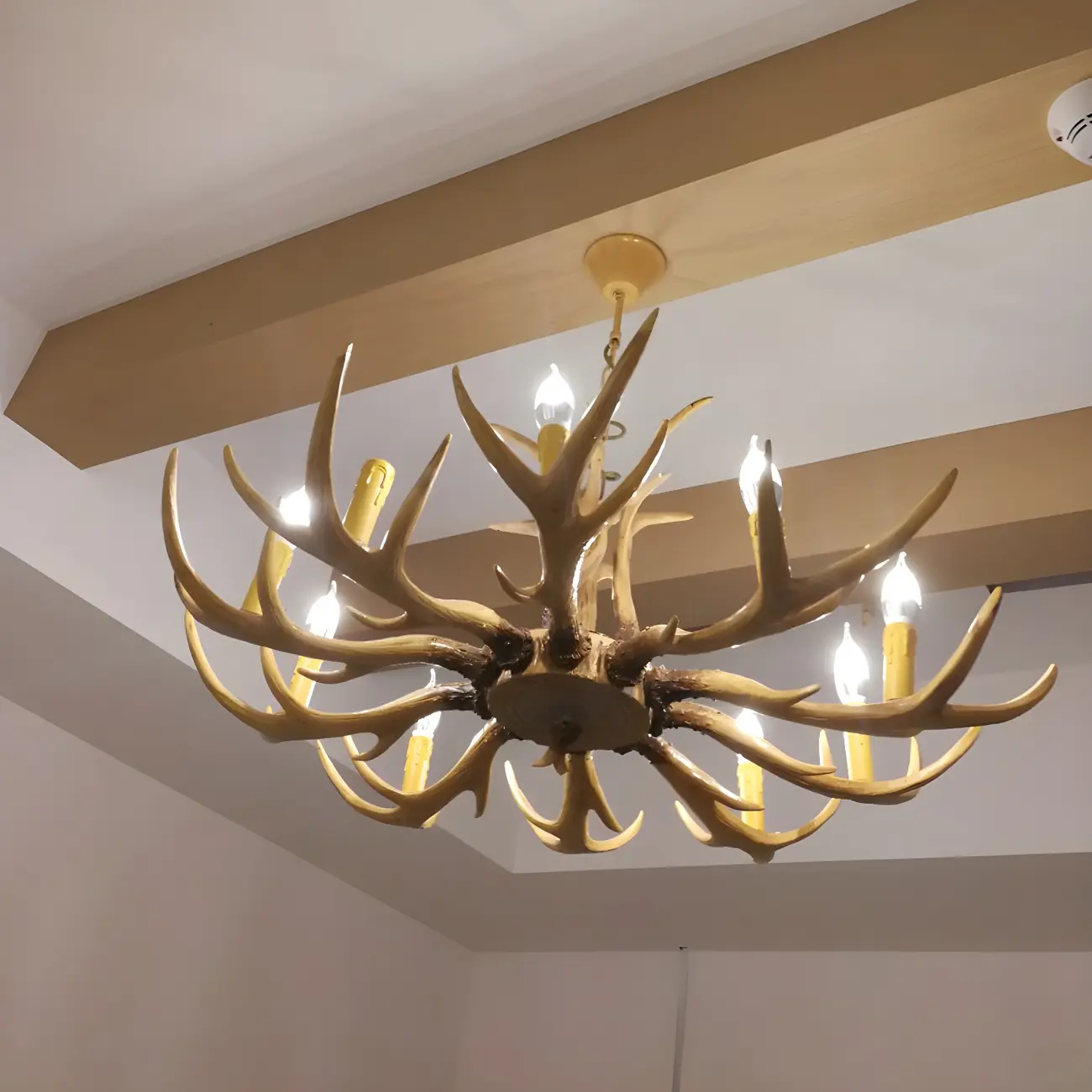 Gold Antler Shape Resin Rustic Chandelier Lighting