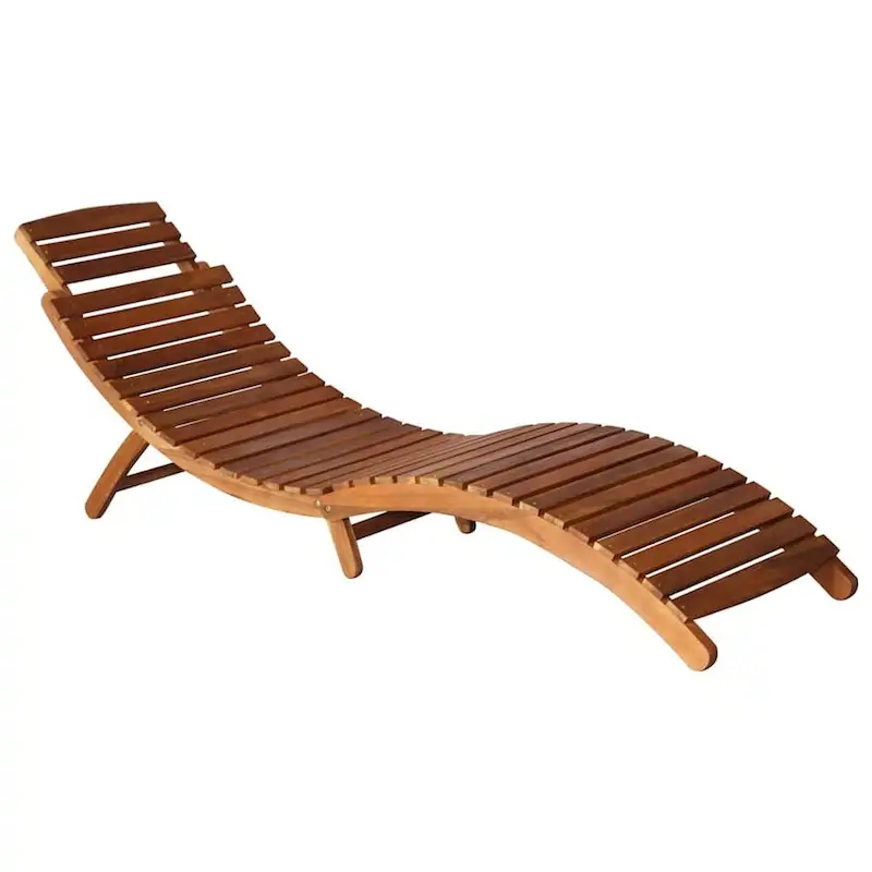 vidaXL Sun Loungers 2 pcs with Table and Cushions Solid Acacia Wood - 72.4 x 21.7 x 25.2