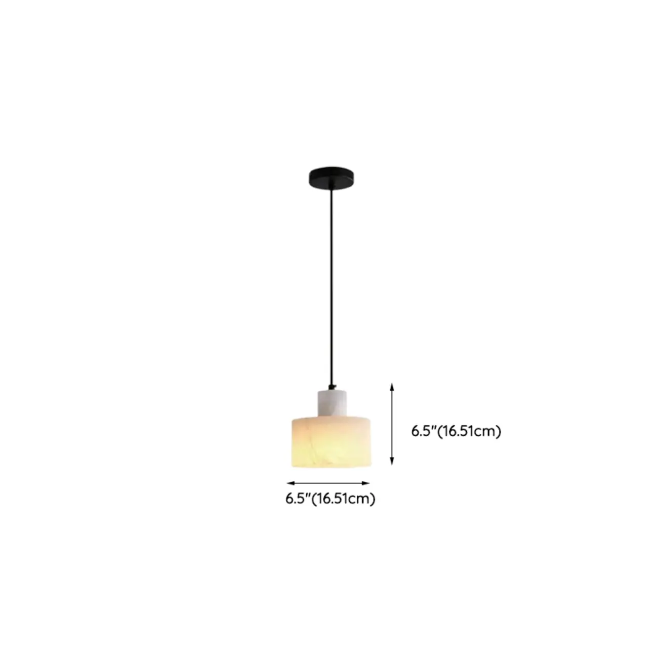 Black Stone Cylinder Hanging Pendant Light Fixture
