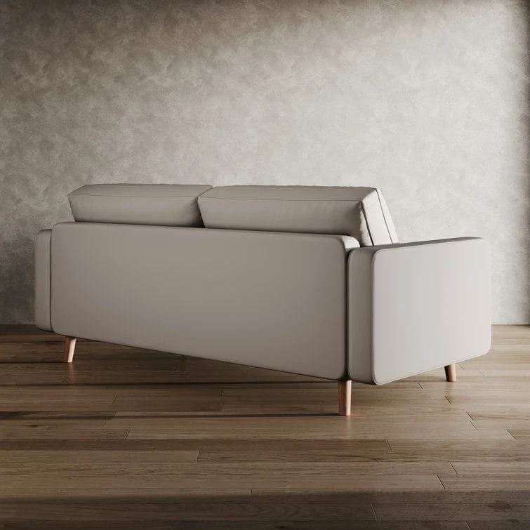70-Inch Faux Leather Tufted Sofa