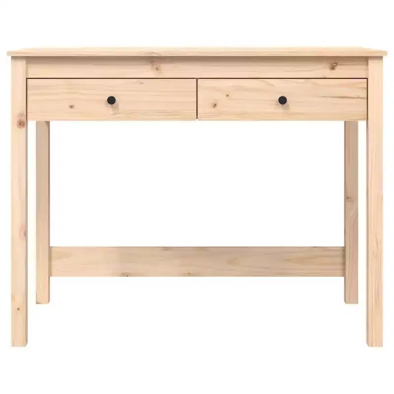 vidaXL Desk Natural Wood Solid pine wood Medium Desk Rectangular