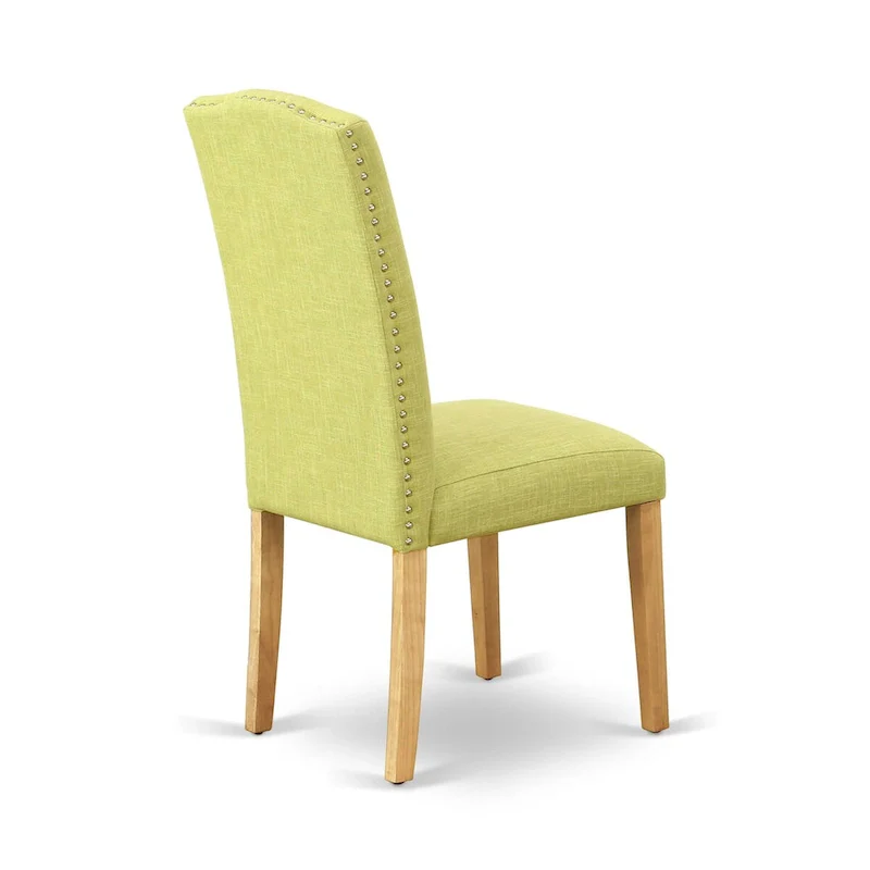 East West Furniture 3 Piece Dining Table Set- a Rectangle Kitchen Table and 2 Limelight Linen Fabric Upholstered Chairs, Oak