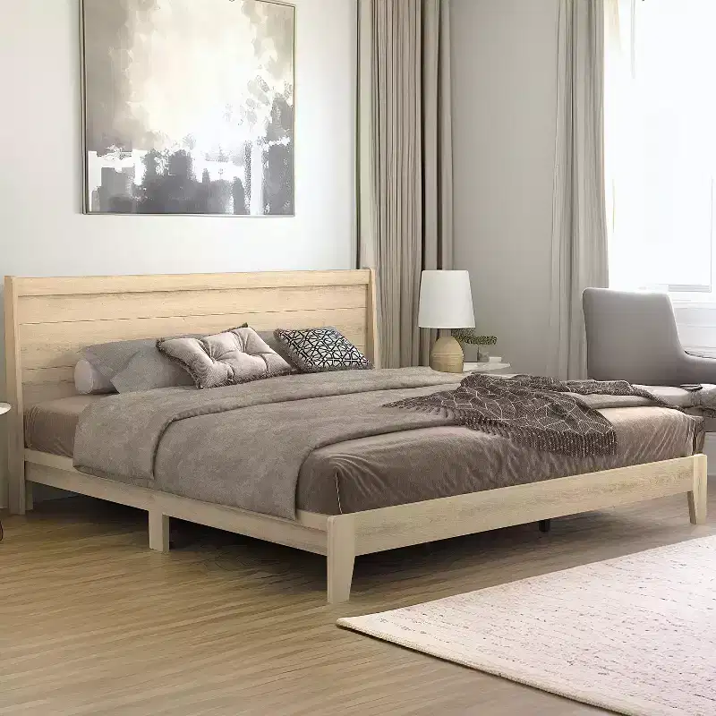 Galano King Abby Serene Bed with Headboard  Oslo Oak