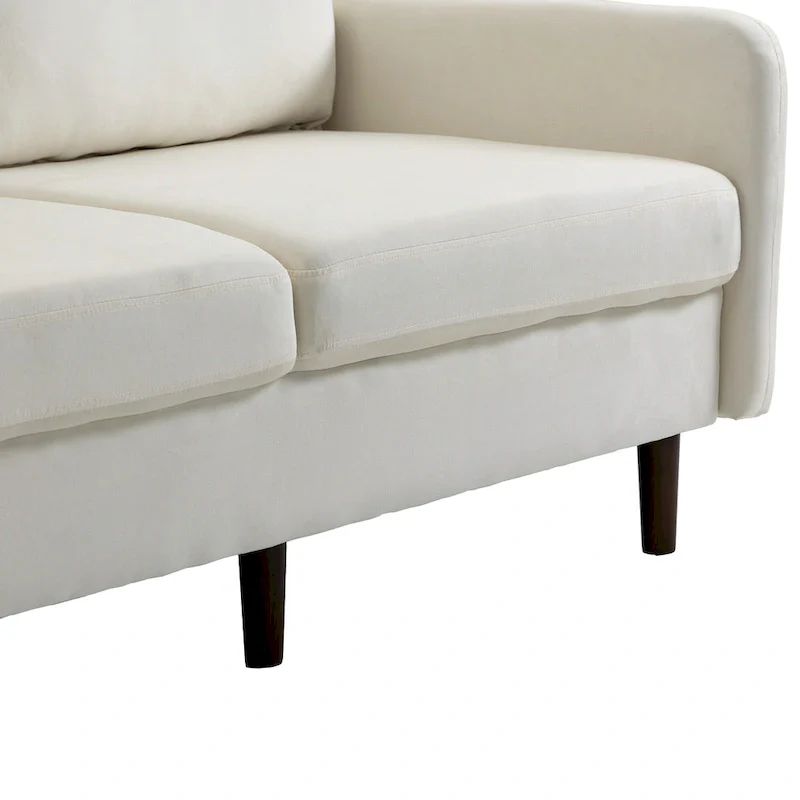 2 Pices Velvet Loveseat Wood Legs Sofa