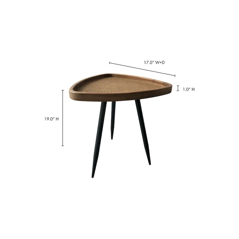 Rattan Top Side Table - 17W x 17D x 19H
