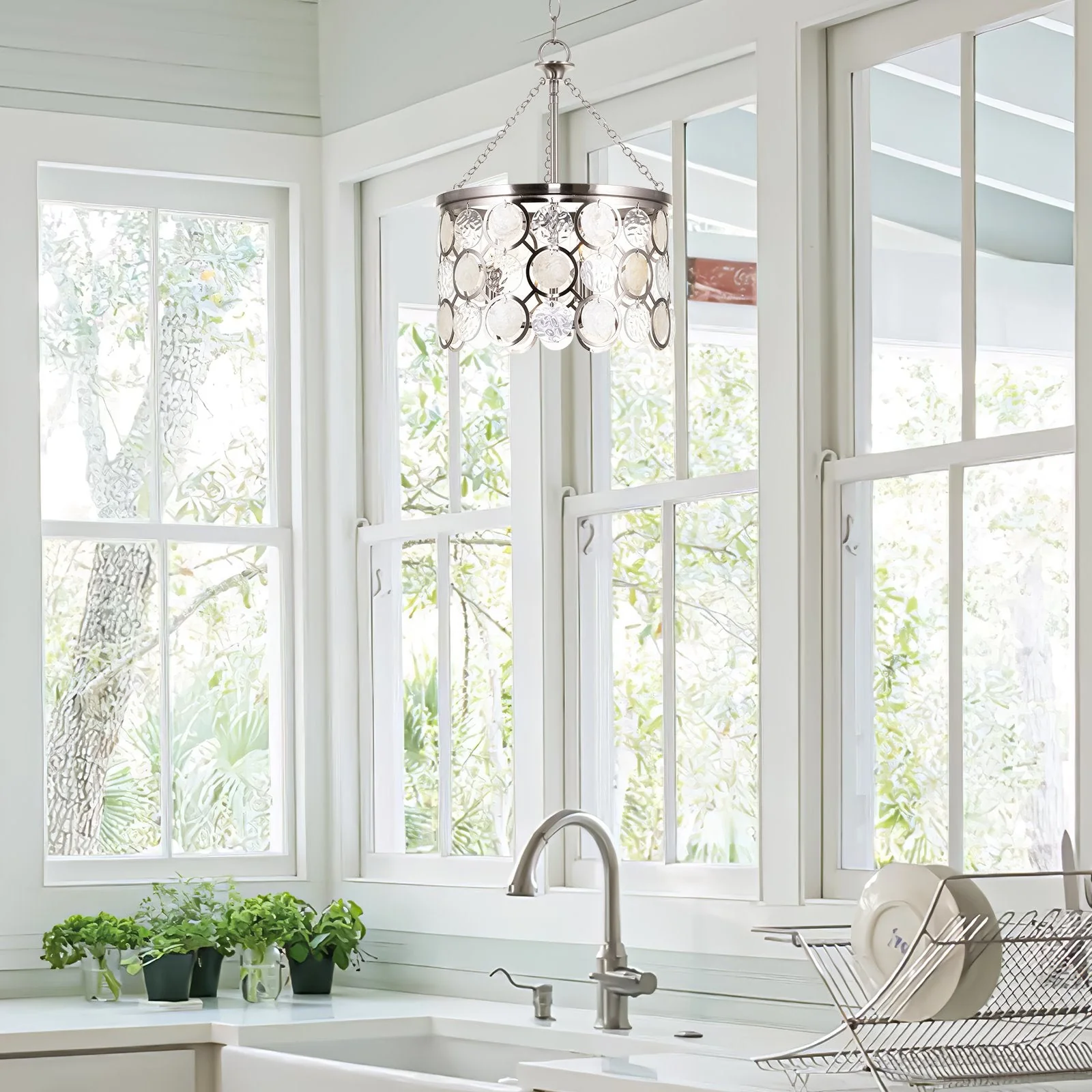 Estelle 18 Modern Chic 3-Light Crystal Pendant Chandelier