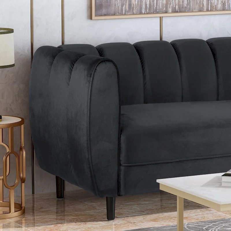Bobran Modern Velvet 3-seat Sofa by Christopher Knight Home - 30.00 D x 83.25 W x 30.25 H