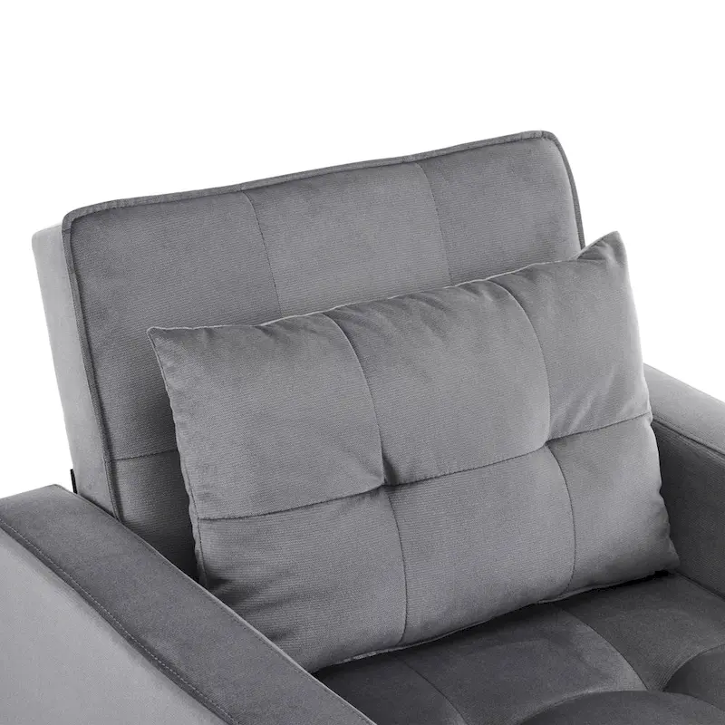 Christopher Knight Home - Sophia Convertible Sleeper Sofa Chair Bed with Adjustable Backrest and Built-In Pillow