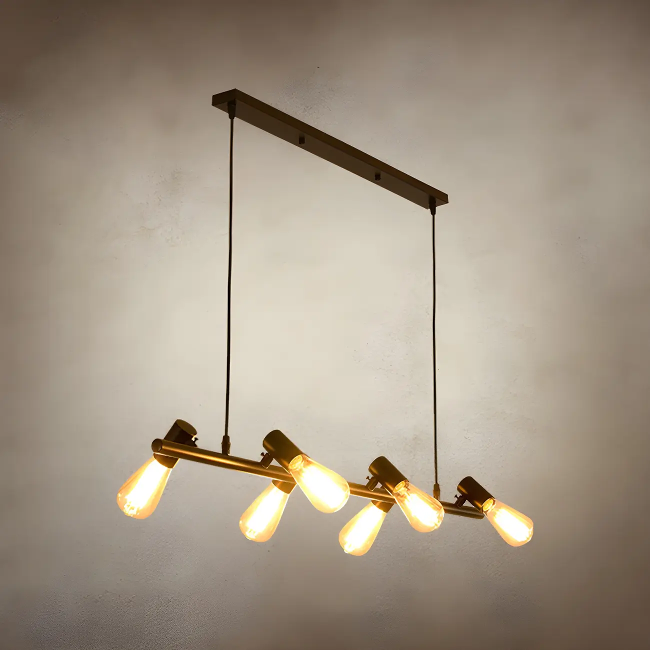 Industrial Black Multi-Light Cluster Pendant Light