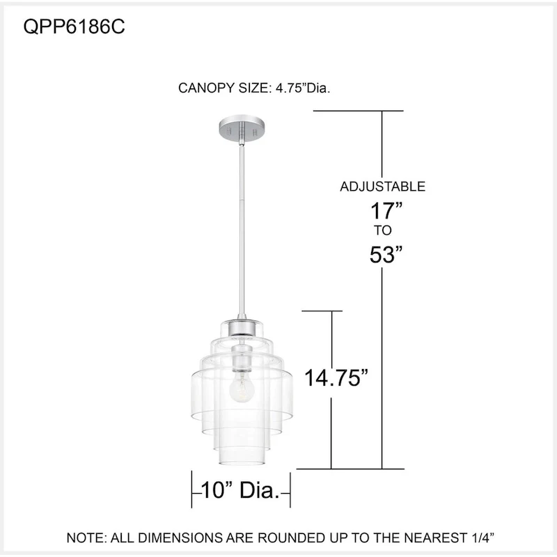 Driscoll 1-Light Polished Chrome Pendant Light