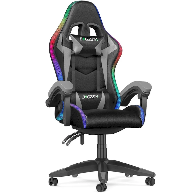 RGB Gaming Chair with LED Lights and Ergonomic Computer Chair