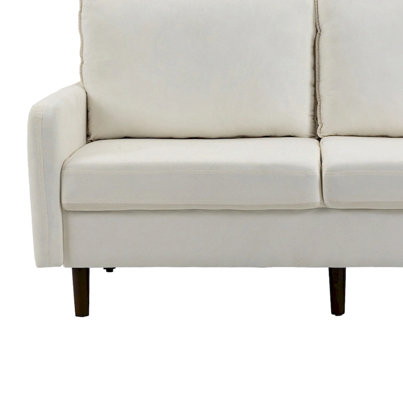 2 Pices Velvet Loveseat Wood Legs Sofa