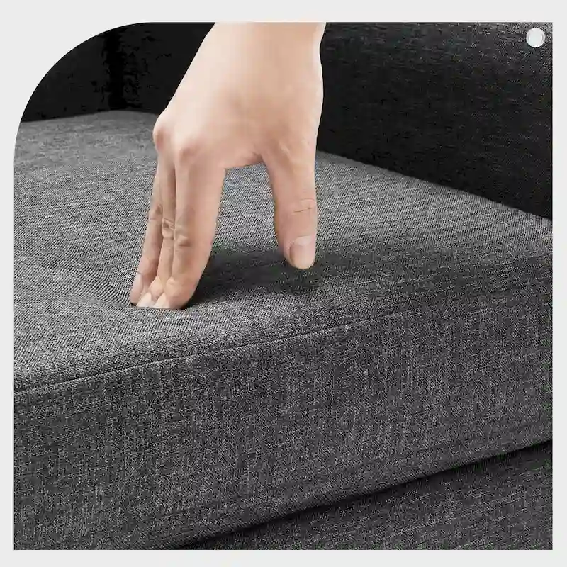 LUE BONA Linen Accent Chair Comfy Living Room Chair with Arms Upholstered Button Tufted Armchair Modern Arm Chairs Set Of 2