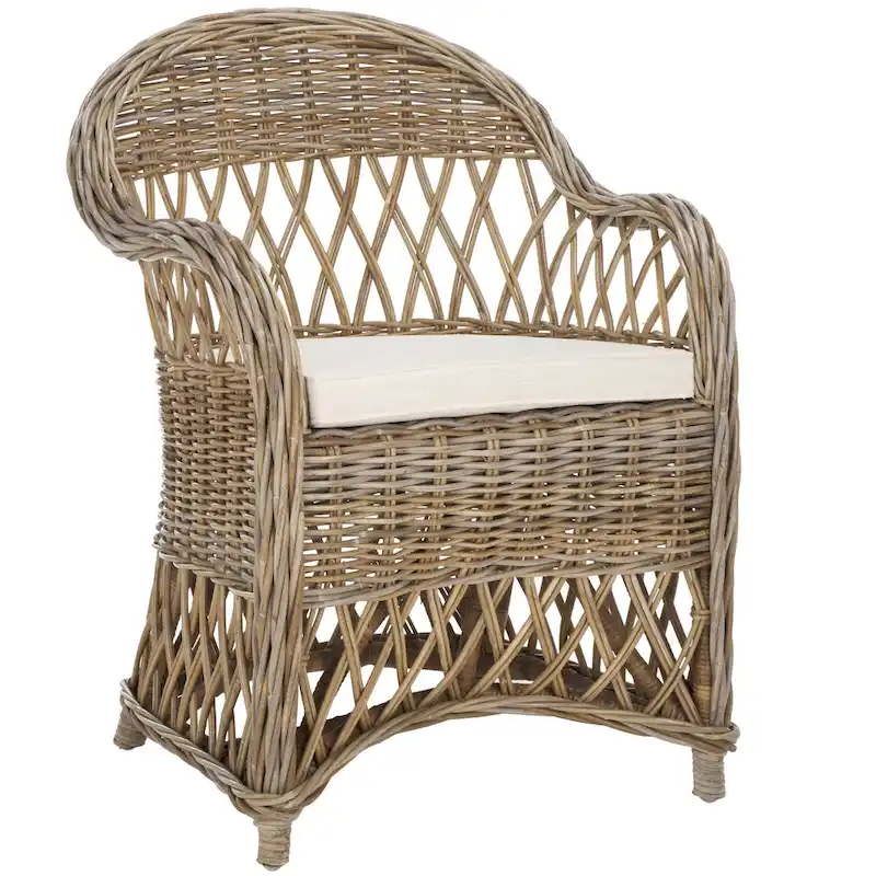 Natural Rattan Lounge Chair — 25.5 x 26.5 x 35.5 — Width 26 x Depth 27 x Height 36