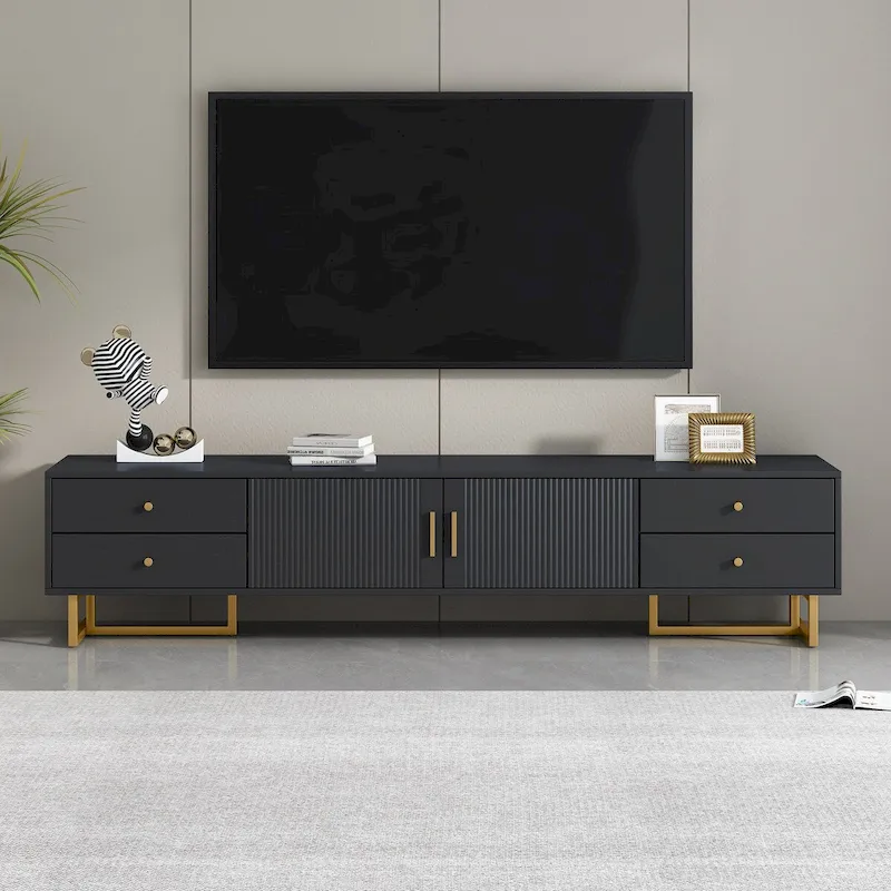 TV Stand for 65+ Inch TV, TV Media Console Table, Modern TV Stand with Storage, TV Console Cabinet Furniture for Living Room