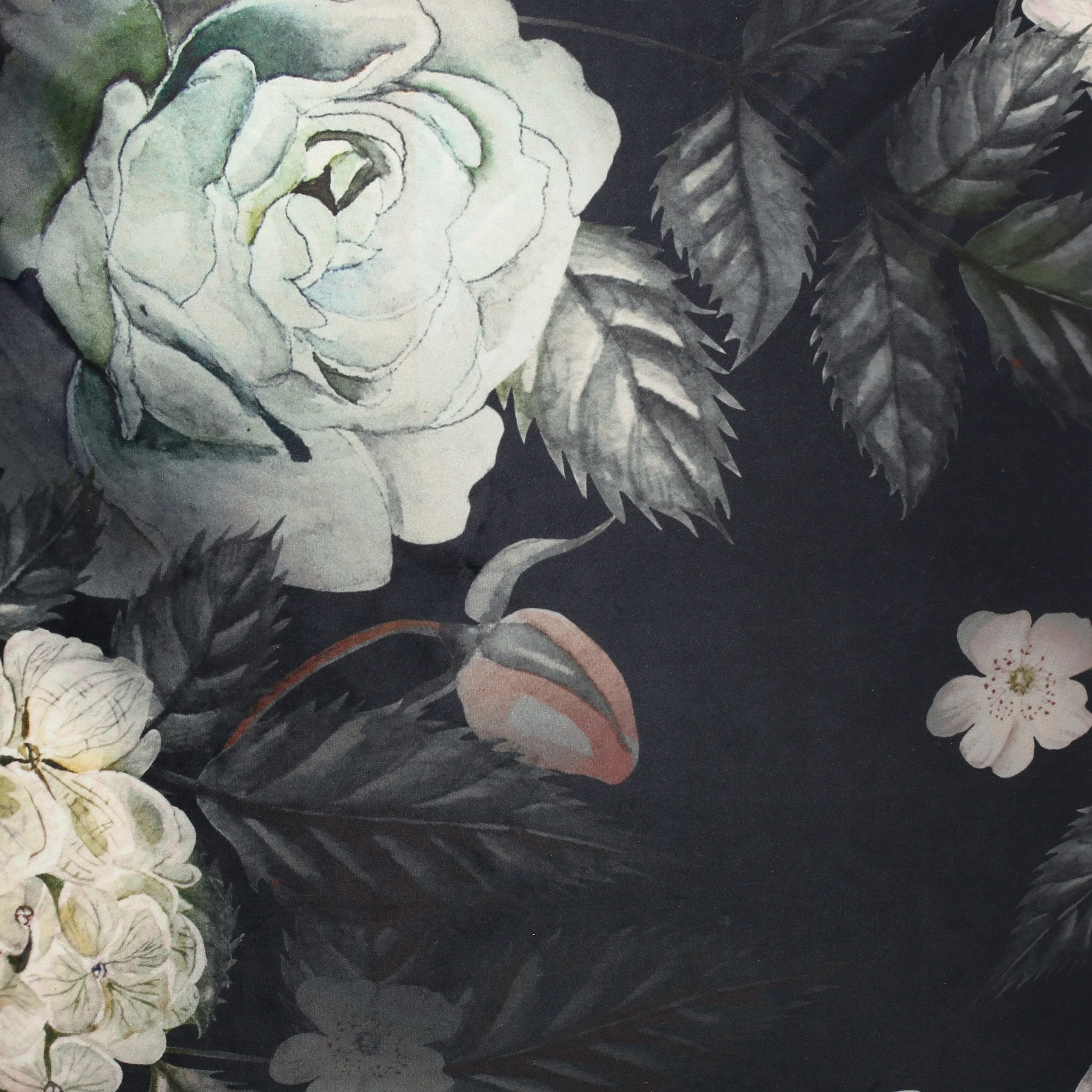 Traditional Fabric Flower Print Pouf - NH105413