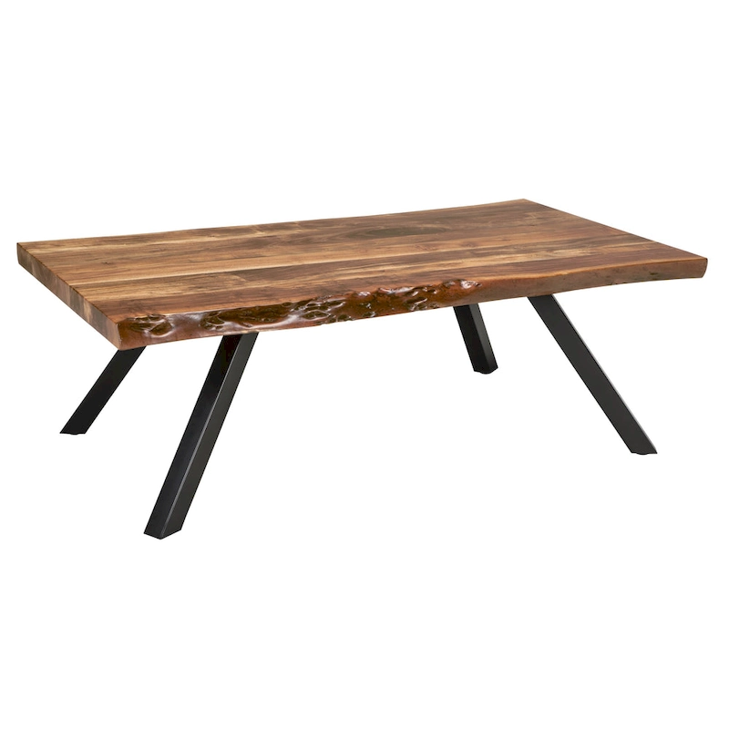 Reese Live Edge Rectangular Coffee Table in Natural Acacia