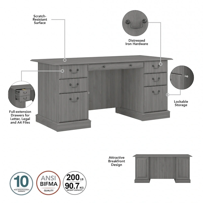 Saratoga Executive Desk, File Cabinet and Bookcases by Bush Furniture
