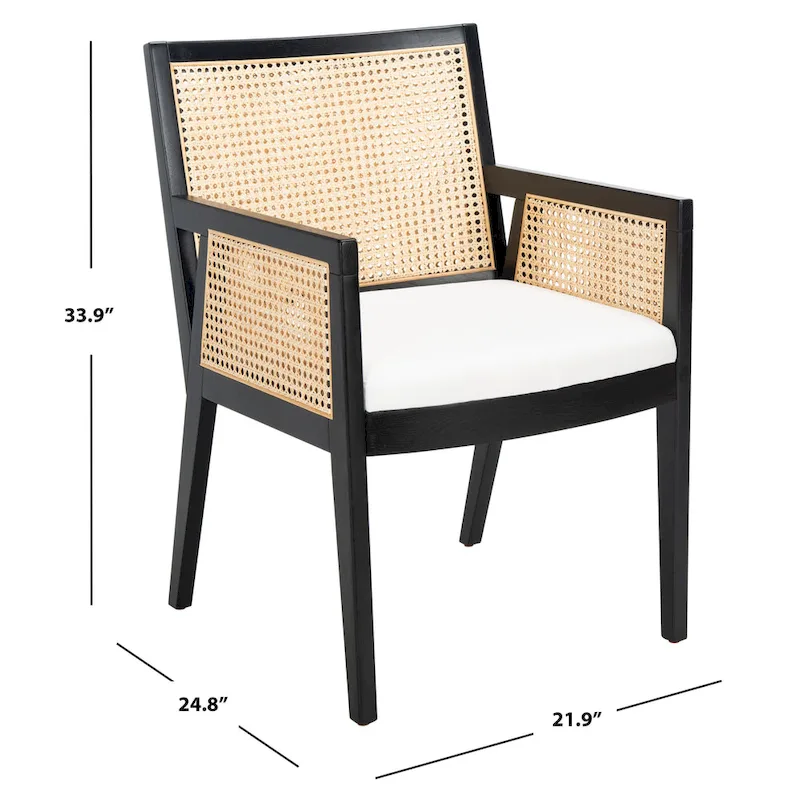 SAFAVIEH Couture Lupita Rattan Dining Chair - 21.9 W x 24.8 L x 33.9 H - 22Wx25Dx34H