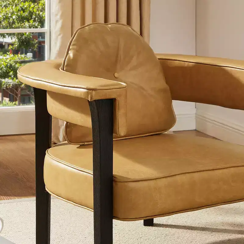 Art Leon Leather Chair with Ash Wood Frame