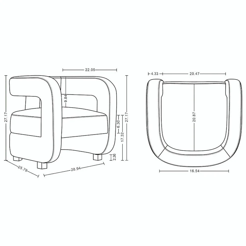 Velvet lounge chair two-piece set