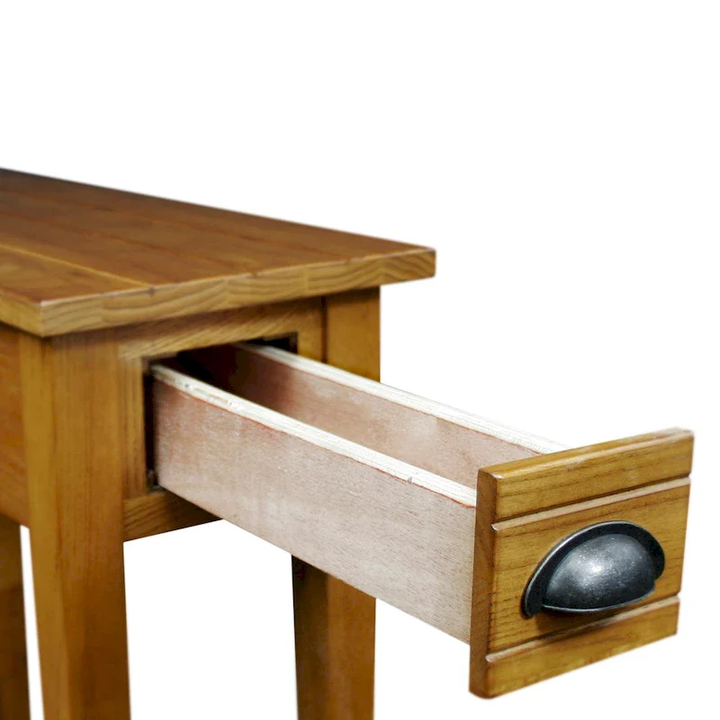 Leick Home 9010 One Drawer Bin Pull Narrow Side Table