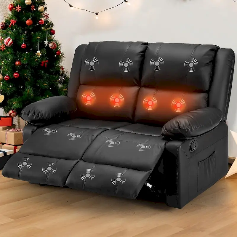 AECOJOY 2-Seater Recliner Loveseat with Heat and Massage Function