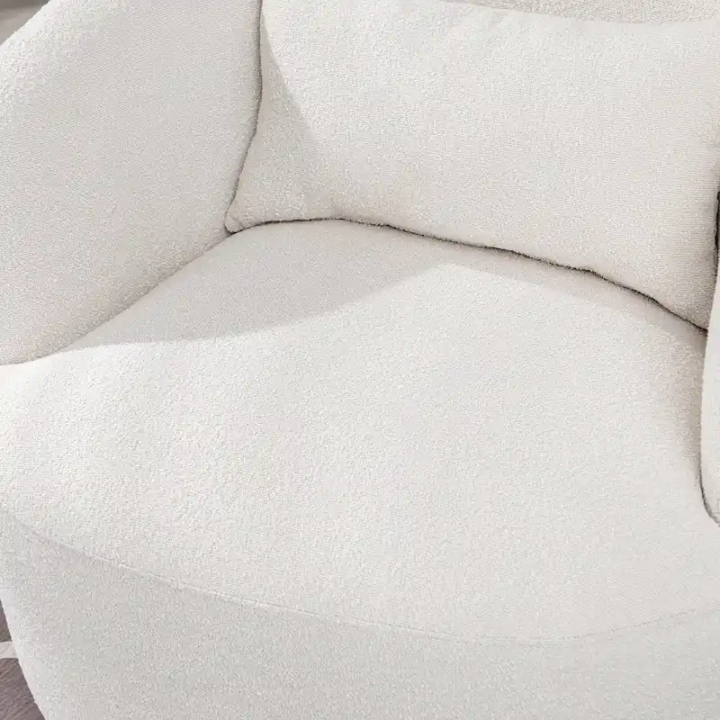 KINWELL 34 Wide Boucle Fabric Upholstered Swivel Armchair (Set of 2)