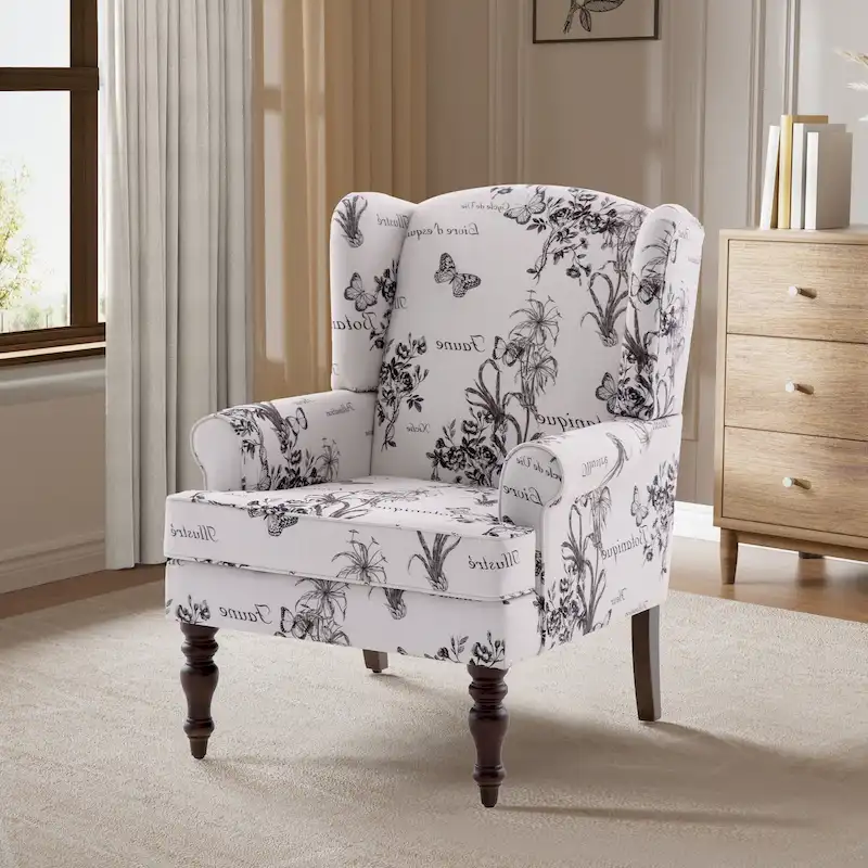 Accent Arm Chair with Turned Legs and Round Arms
