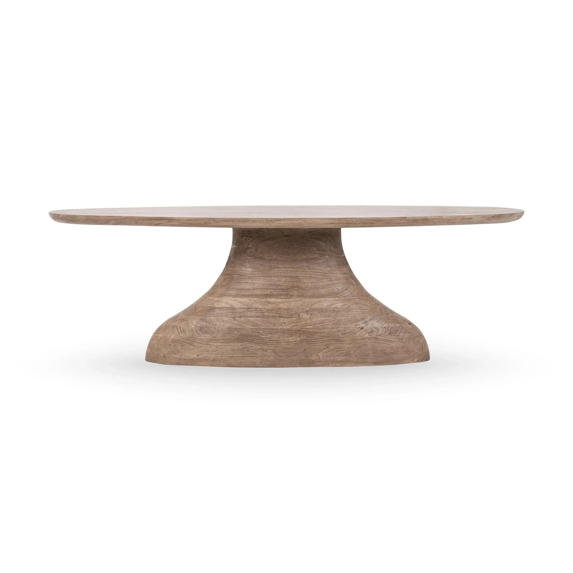 Amra Solid Wood Oval Dining Table - Sandstone Greige