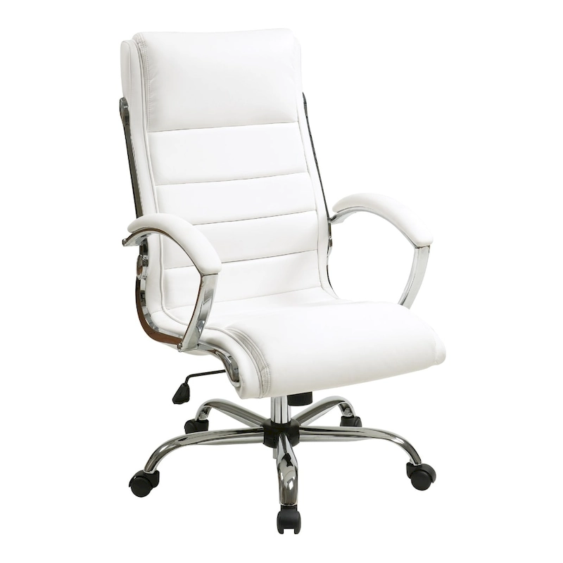 Executive Office Chair with Padded Arms in Faux Leather
